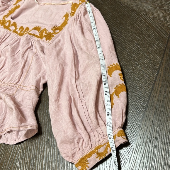 Free People Pink Blouse with Gold Accents - Picture 10 of 11